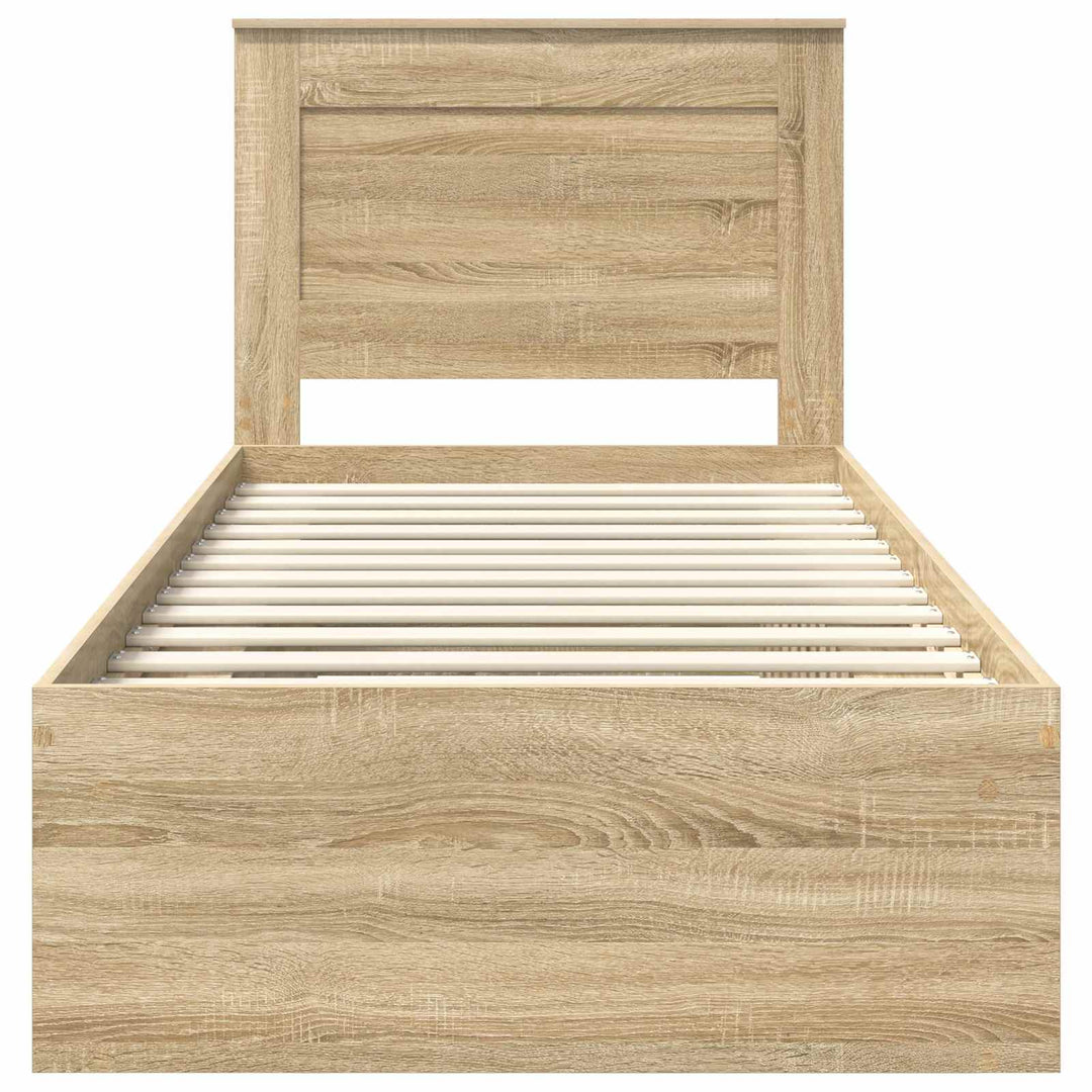 Sengestel med skuffe Sonoma eg 75 x 190 cm Massiv fyrretræ