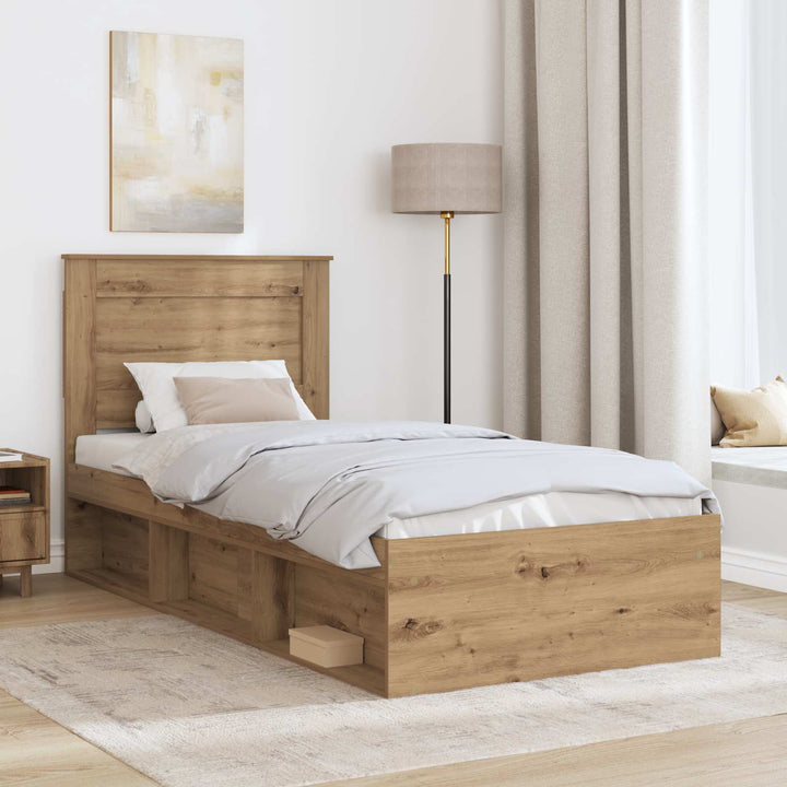 Sengestel med hovedgærde Artisan eg 75 x 190 cm Massiv fyrretræ