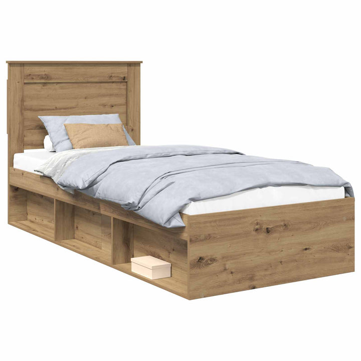 Sengestel med hovedgærde Artisan eg 75 x 190 cm Massiv fyrretræ