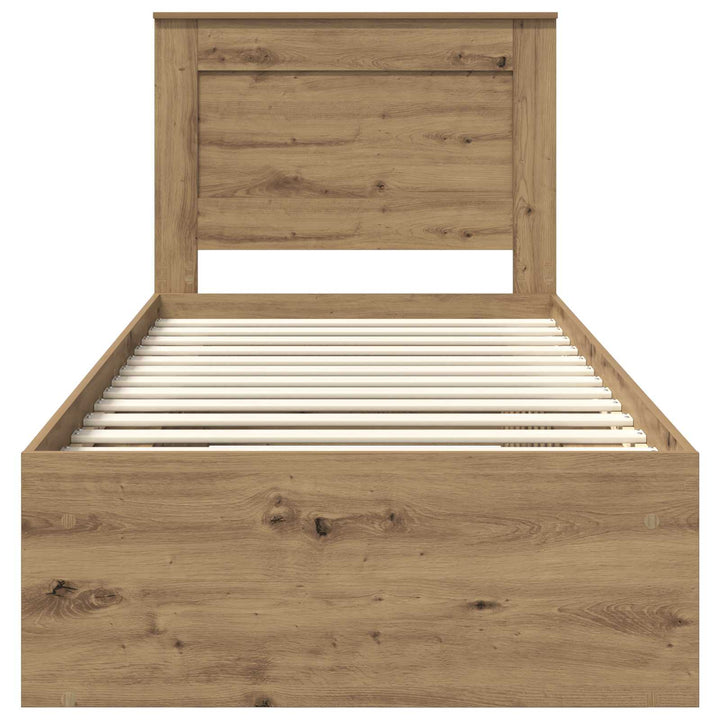 Sengestel med hovedgærde Artisan eg 75 x 190 cm Massiv fyrretræ