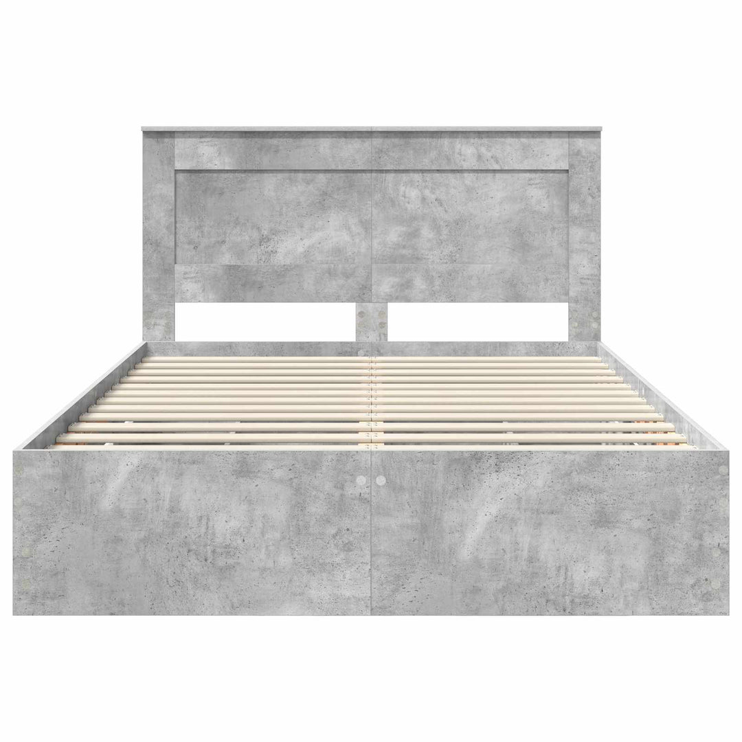 Sengestel med skuffe Beton Grå 160 x 200 cm Ingeniørtræ