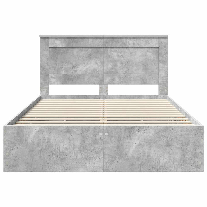 Sengestel med skuffe Beton Grå 150 x 200 cm Ingeniørtræ