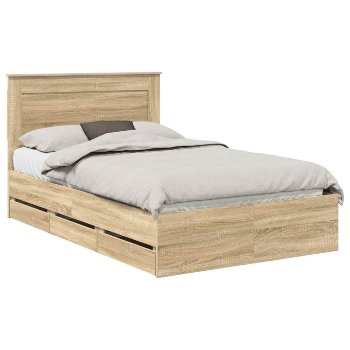 Sengestel med skuffe Sonoma eg 120 x 190 cm Ingeniørtræ