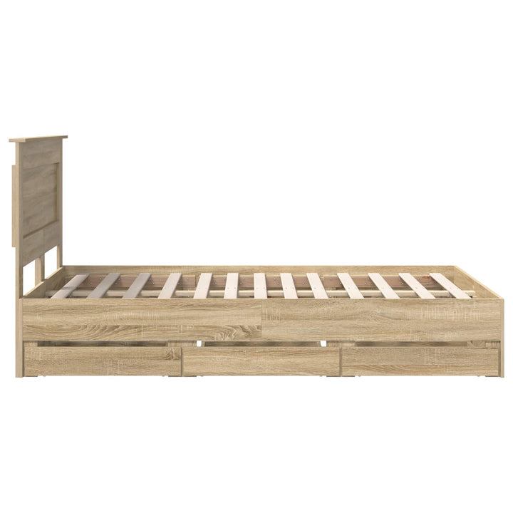 Sengestel med skuffe Sonoma eg 120 x 190 cm Ingeniørtræ