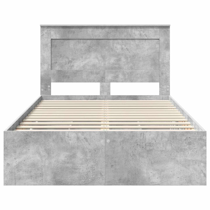 Sengestel med skuffe Beton Grå 120 x 190 cm Ingeniørtræ