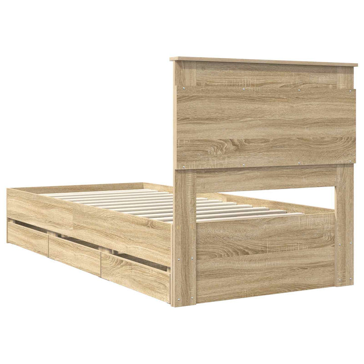Sengestel med skuffe Sonoma eg 100 x 200 cm Ingeniørtræ
