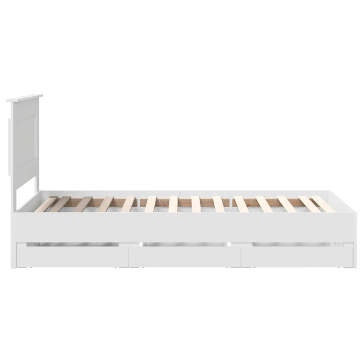 Sengestel med skuffe Hvid 75 x 190 cm Ingeniørtræ
