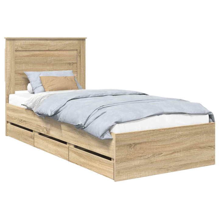 Sengestel med skuffe Sonoma eg 75 x 190 cm Ingeniørtræ