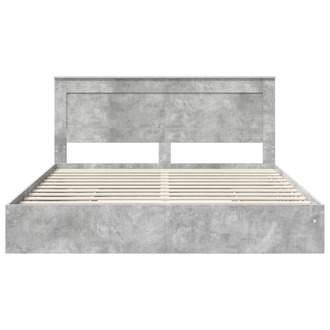 Opbevaringsseng Beton Grå 200 x 200 cm Konstrueret træ