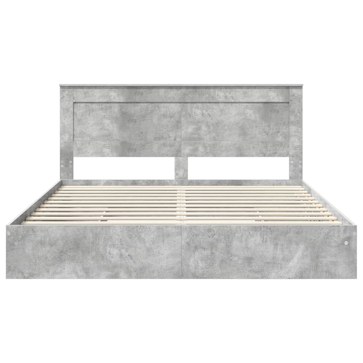 Opbevaringsseng Beton Grå 200 x 200 cm Konstrueret træ