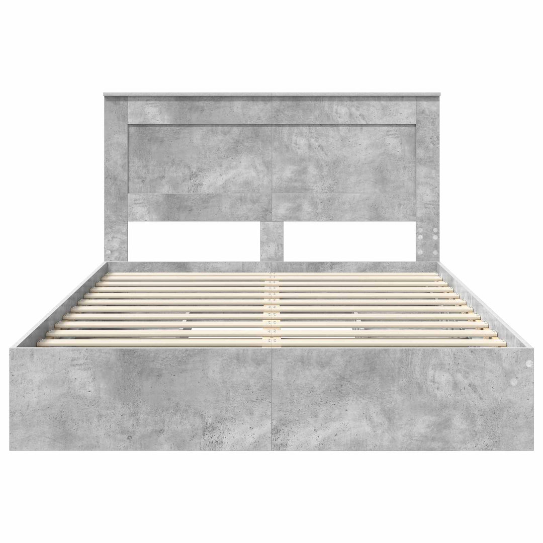 Opbevaringsseng Beton Grå 150 x 200 cm Konstrueret træ