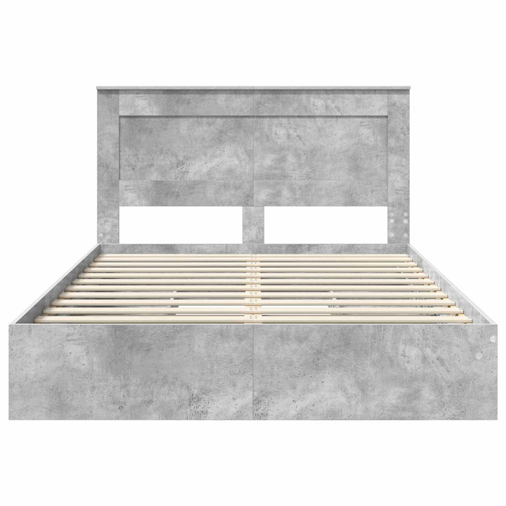 Opbevaringsseng Beton Grå 150 x 200 cm Konstrueret træ
