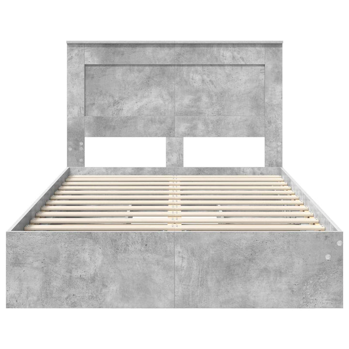 Opbevaringsseng Beton Grå 135 x 190 cm Konstrueret træ