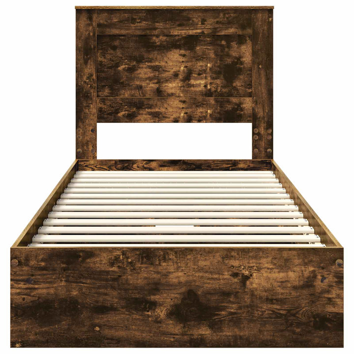 Opbevaringsseng Røget eg 100 x 200 cm Konstrueret træ