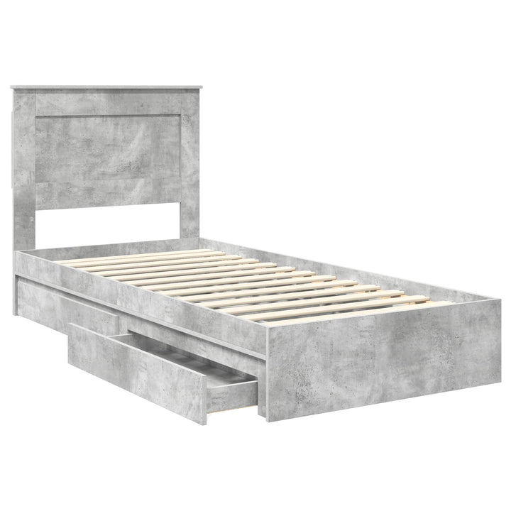 Opbevaringsseng Beton Grå 90 x 190 cm Konstrueret træ