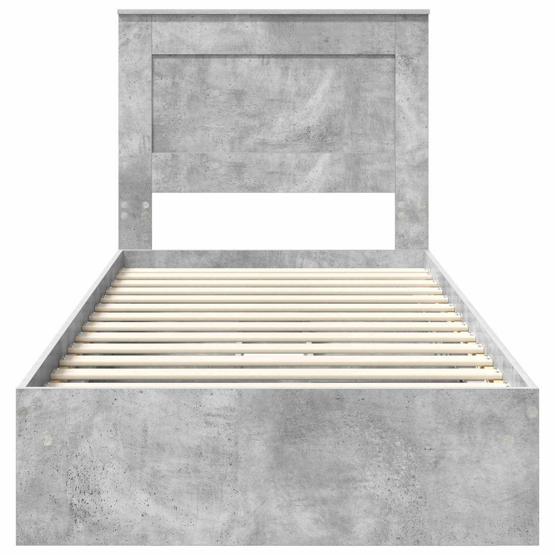 Opbevaringsseng Beton Grå 90 x 190 cm Konstrueret træ