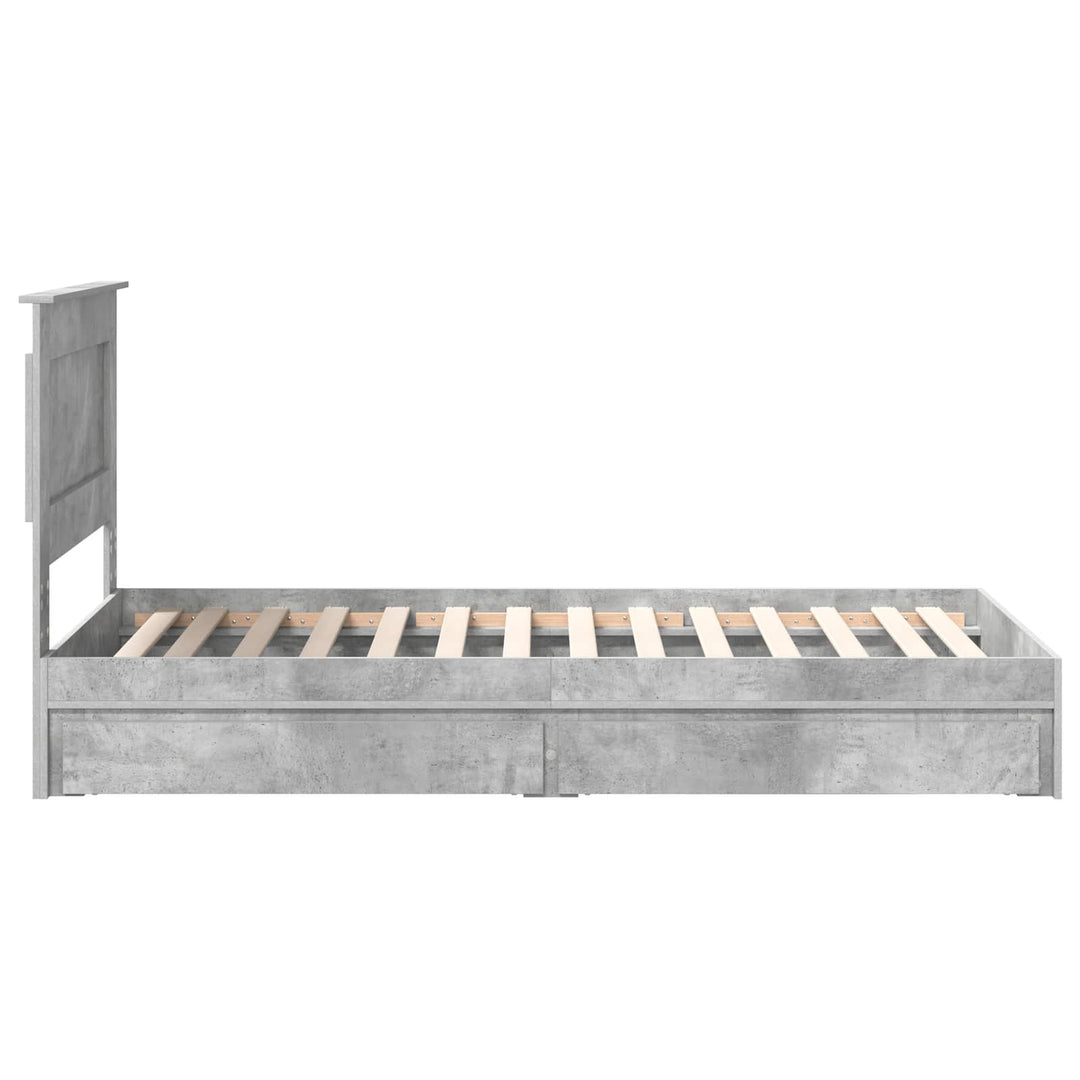 Opbevaringsseng Beton Grå 90 x 190 cm Konstrueret træ