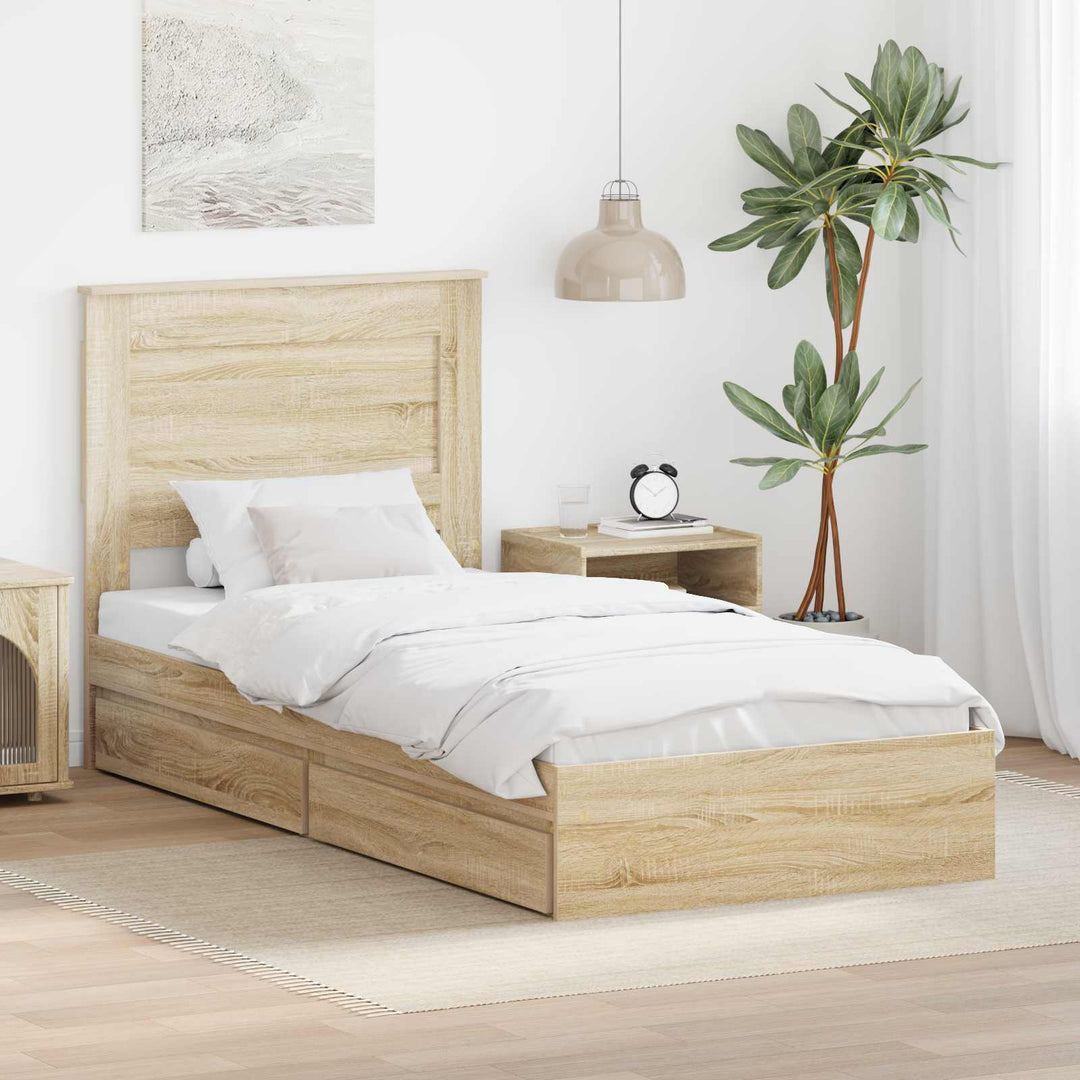 Opbevaringsseng Sonoma eg 75 x 190 cm Konstrueret træ