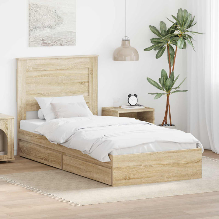 Opbevaringsseng Sonoma eg 75 x 190 cm Konstrueret træ