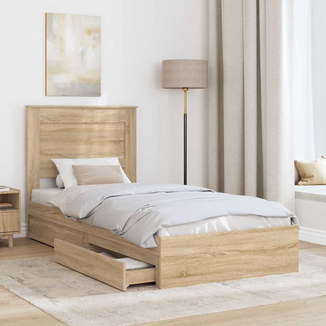 Opbevaringsseng Sonoma eg 75 x 190 cm Konstrueret træ