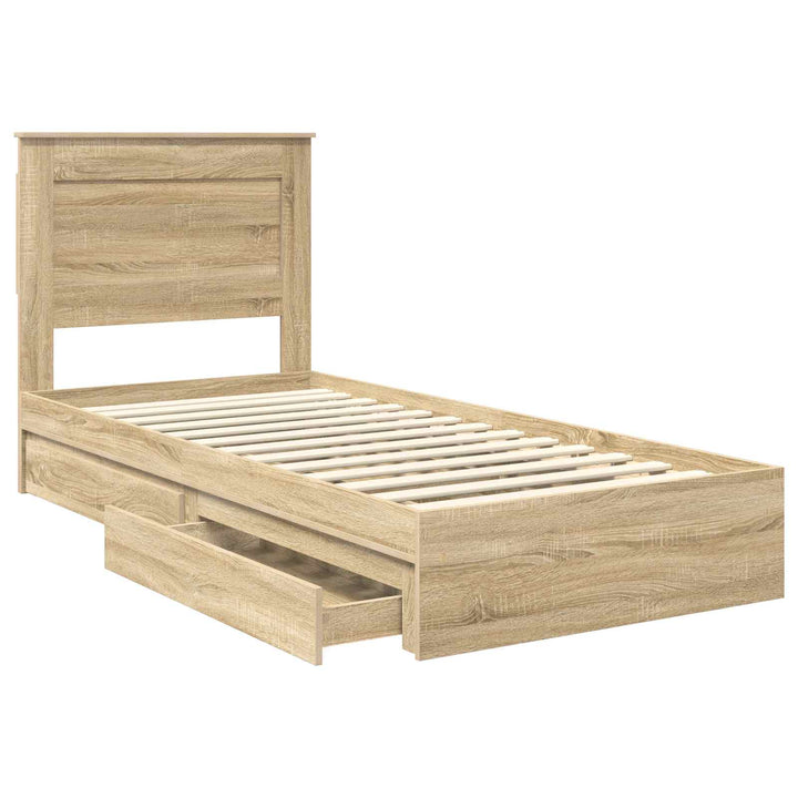 Opbevaringsseng Sonoma eg 75 x 190 cm Konstrueret træ