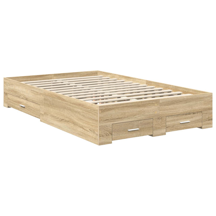 Sengestel med hovedgærde Sonoma eg 120 x 200 cm Konstrueret træ