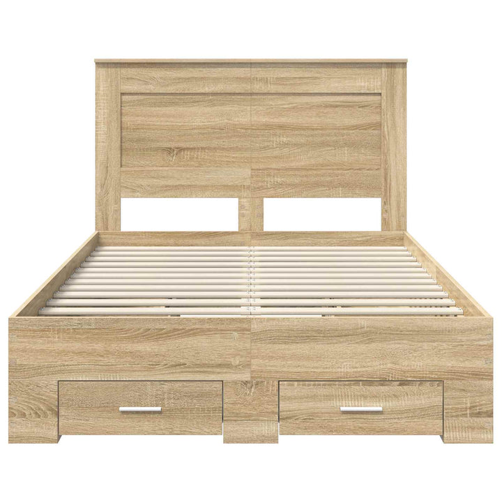 Sengestel med hovedgærde Sonoma eg 120 x 200 cm Konstrueret træ