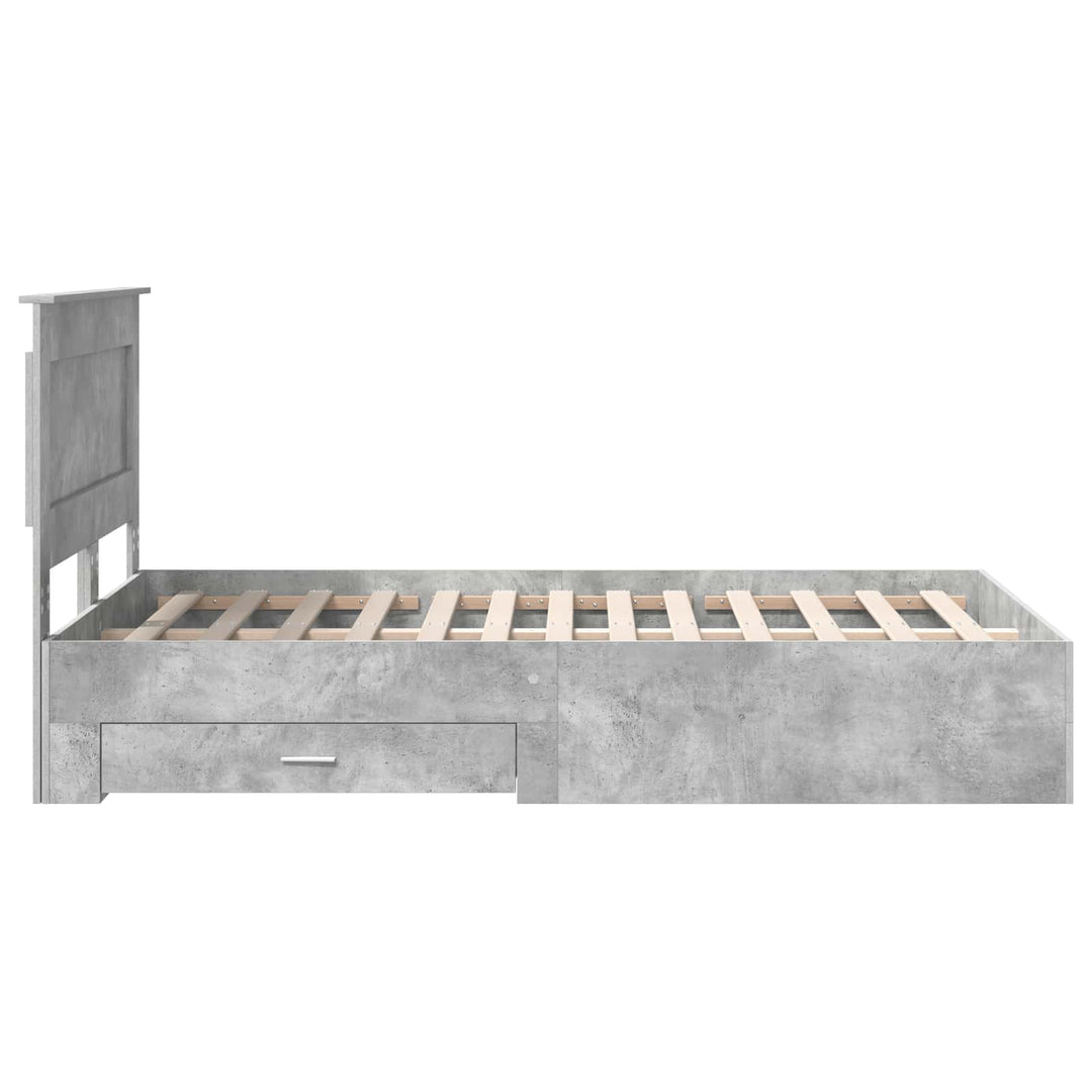 Sengestel med hovedgærde Beton Grå 120 x 200 cm Konstrueret træ