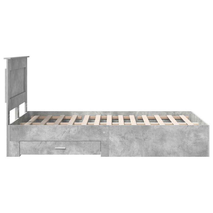 Sengestel med hovedgærde Beton Grå 120 x 200 cm Konstrueret træ