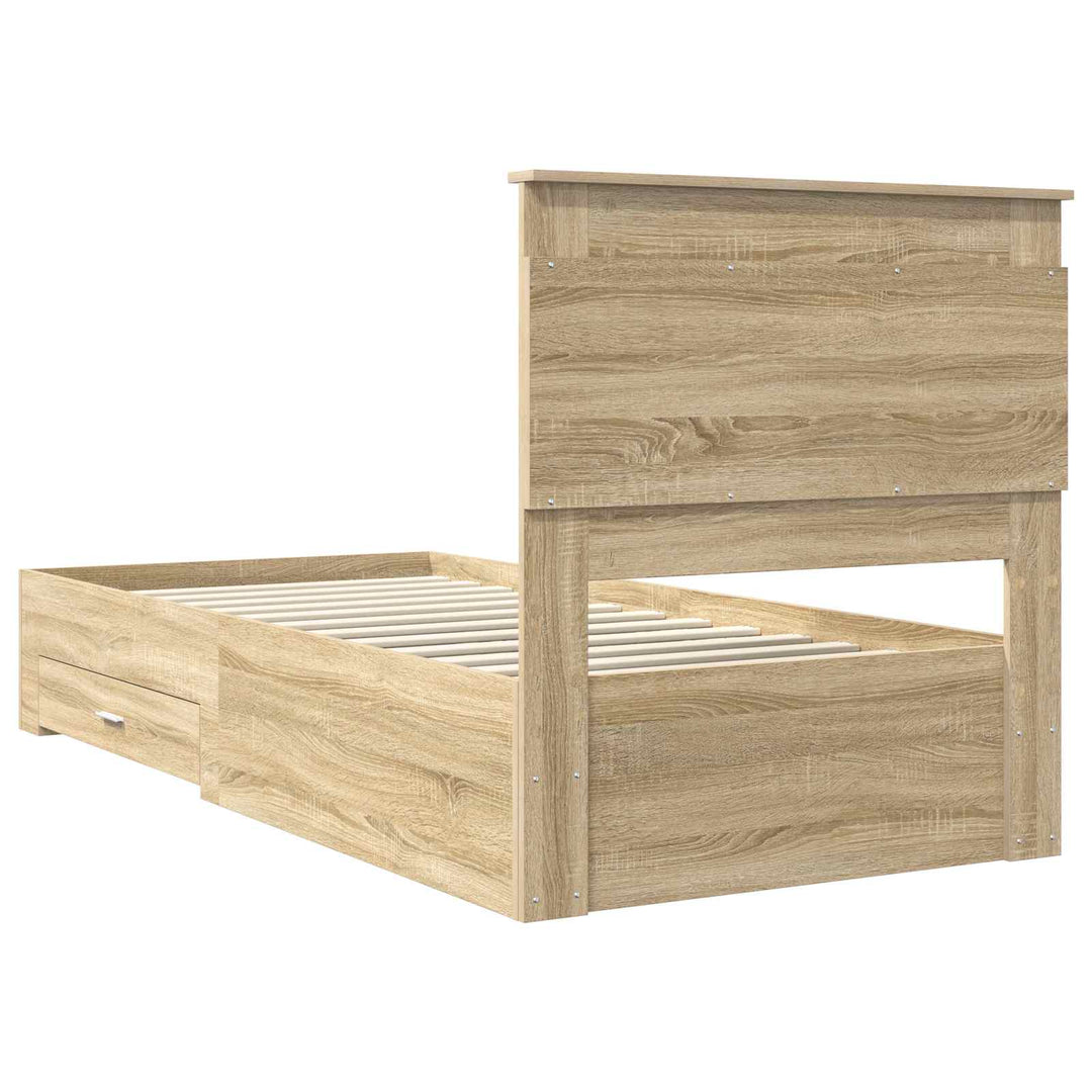 Sengestel med skuffe Sonoma eg 100 x 200 cm Konstrueret træ