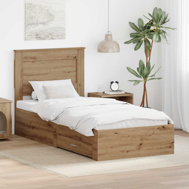 Sengestel Artisan Egetræ 100 x 200 cm Konstrueret træ