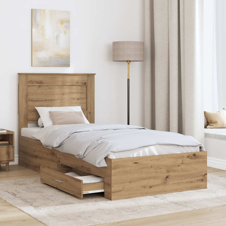 Sengestel Artisan Egetræ 100 x 200 cm Konstrueret træ