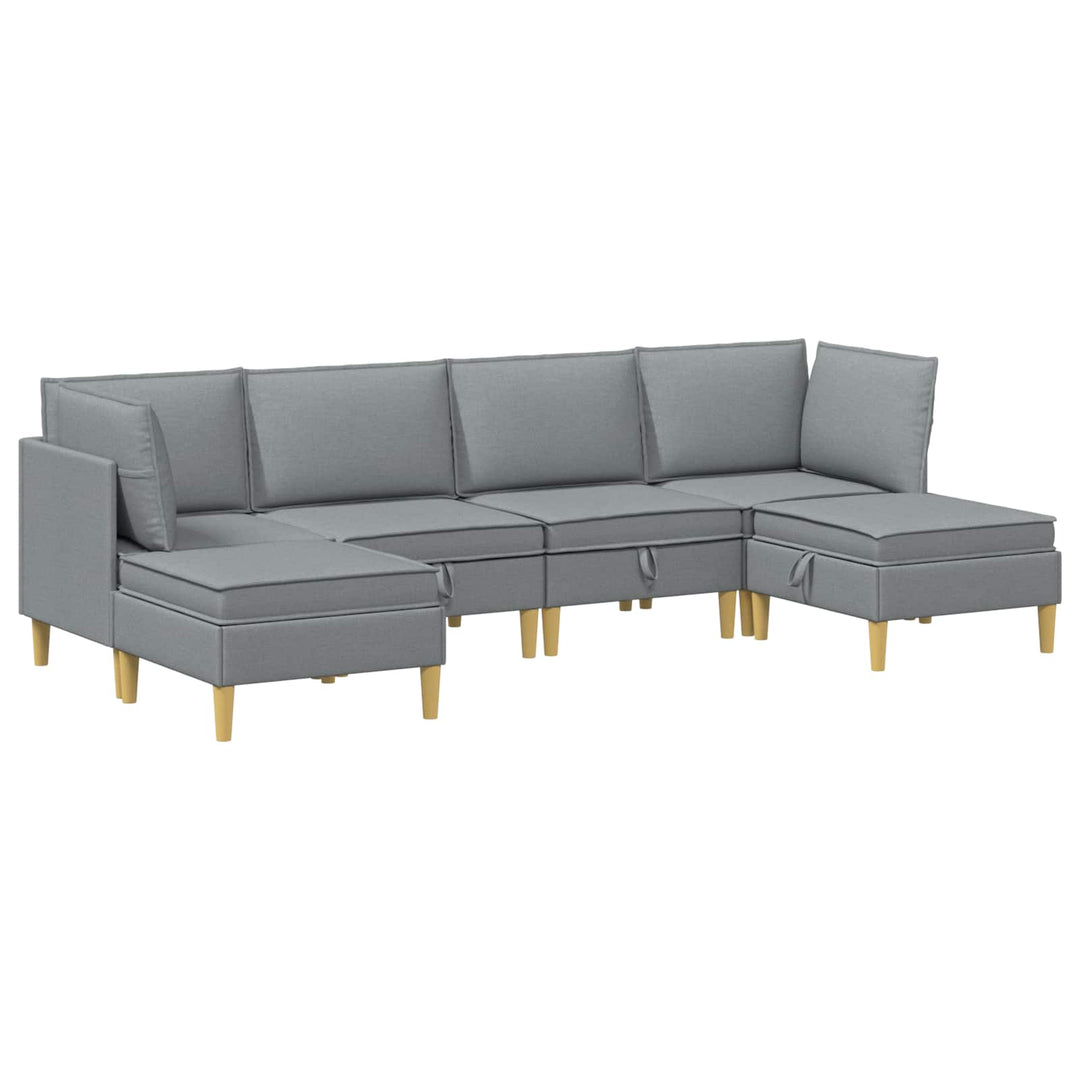 Modulsofa sæt med opbevaring 6 pcs Lysegrå Stof