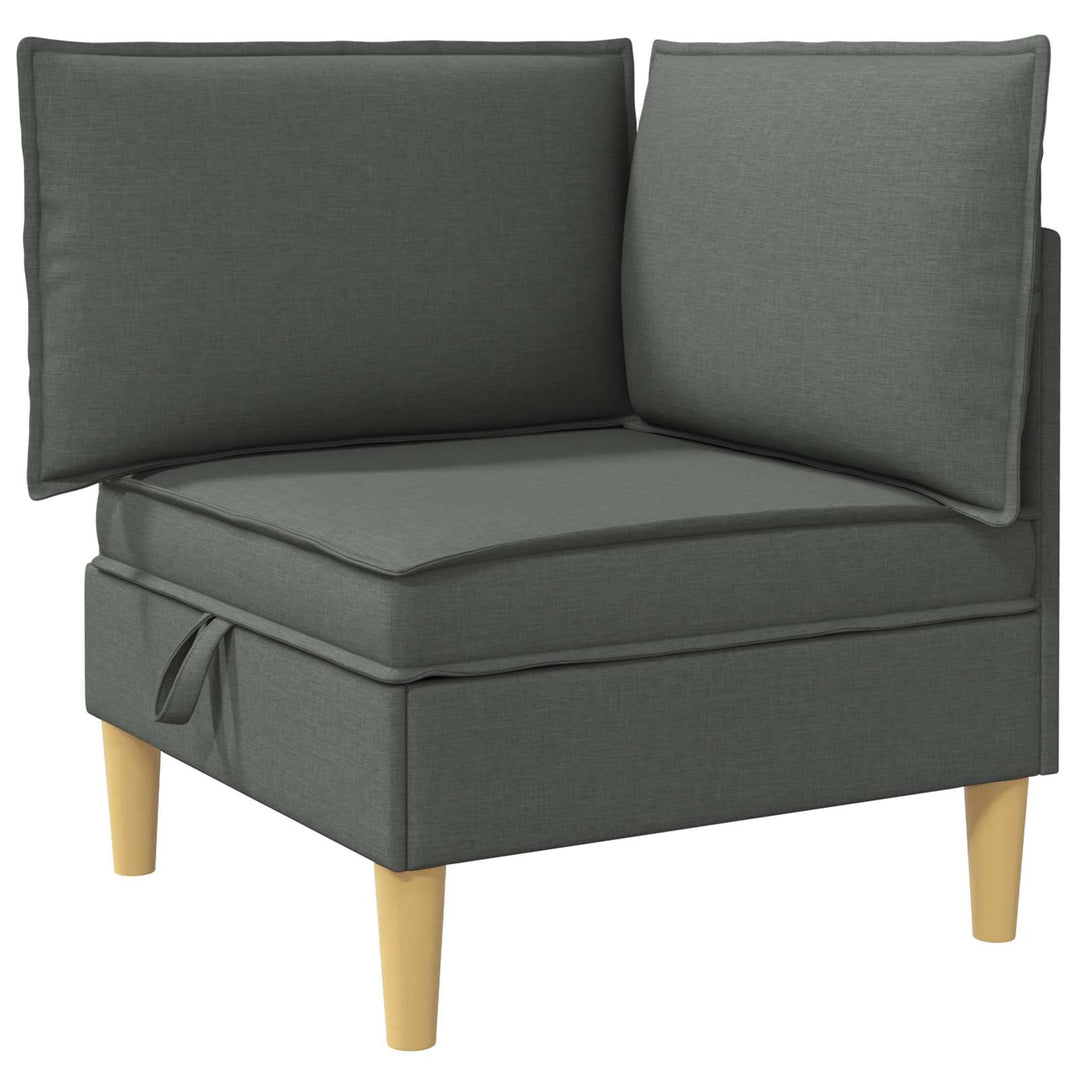 Modulsofa sæt med opbevaring 5 pcs Mørkegrå Stof