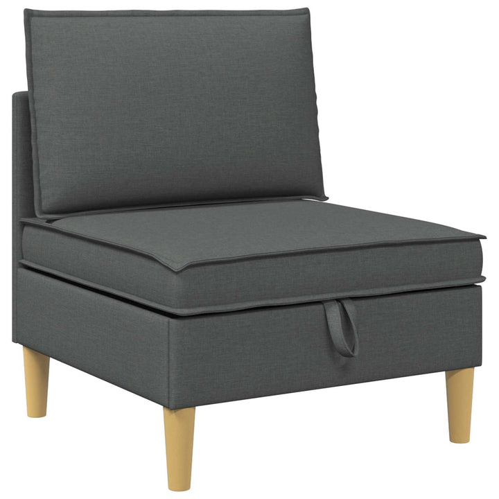 Modulsofa sæt med opbevaring 6 pcs Mørkegrå Stof