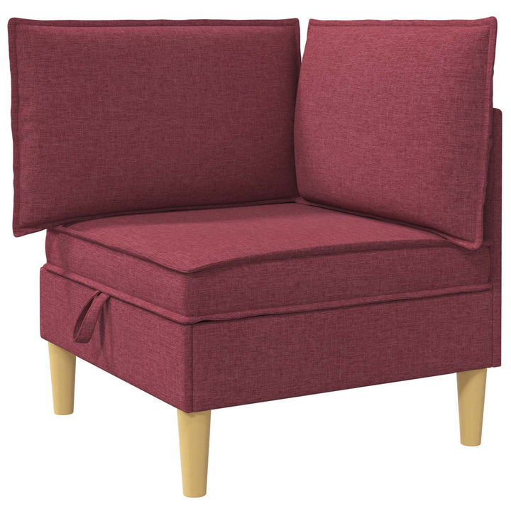 Modulsofa sæt med opbevaring 3 pcs Vinrød Stof