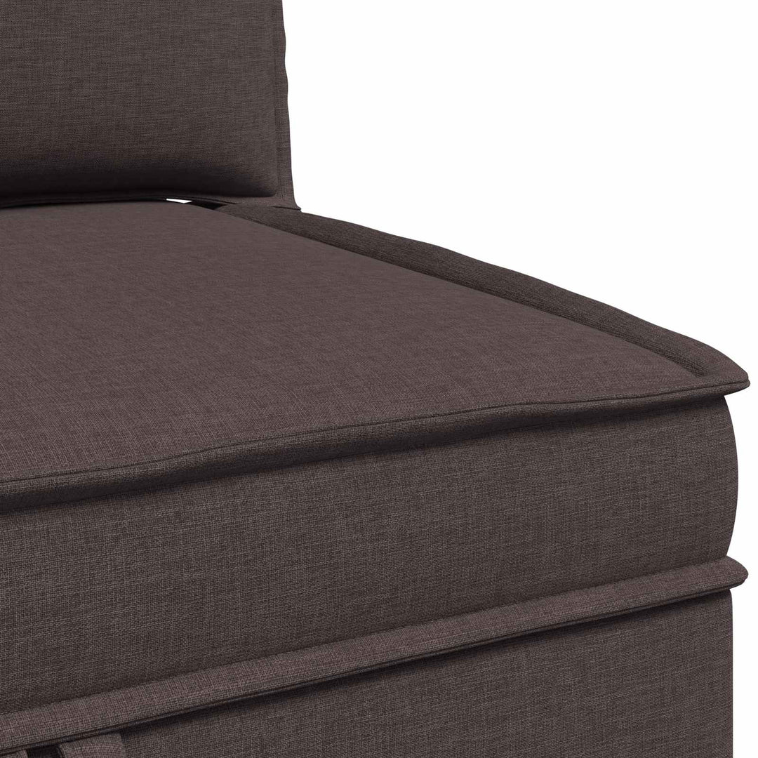Modulsofa sæt med opbevaring 3 pcs Mørk Brun Stof