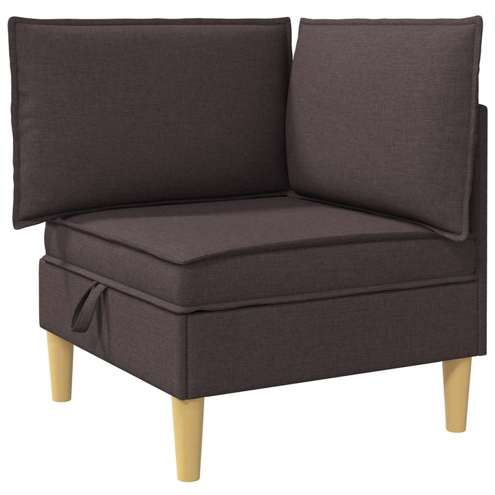 Modulsofa sæt med opbevaring 3 pcs Mørk Brun Stof