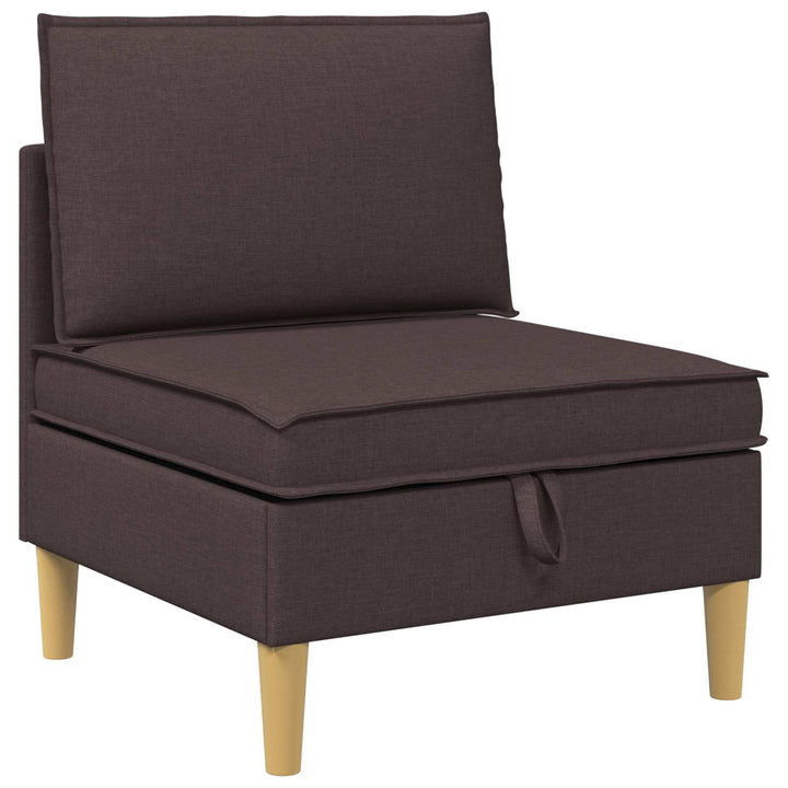Modulsofa sæt med opbevaring 6 pcs Mørk Brun Stof