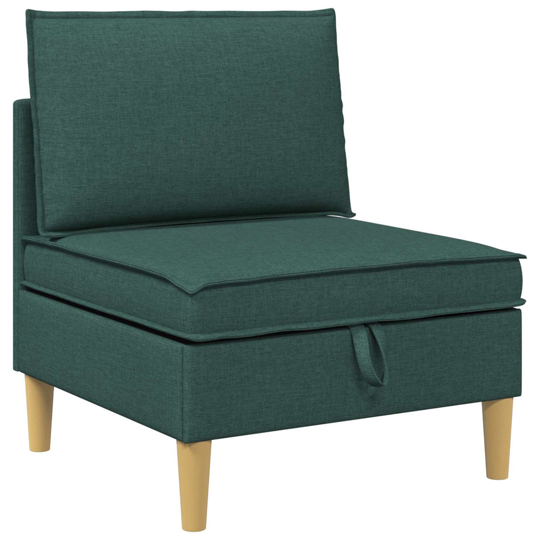Modulsofa sæt med opbevaring 3 pcs Mørkegrøn Stof