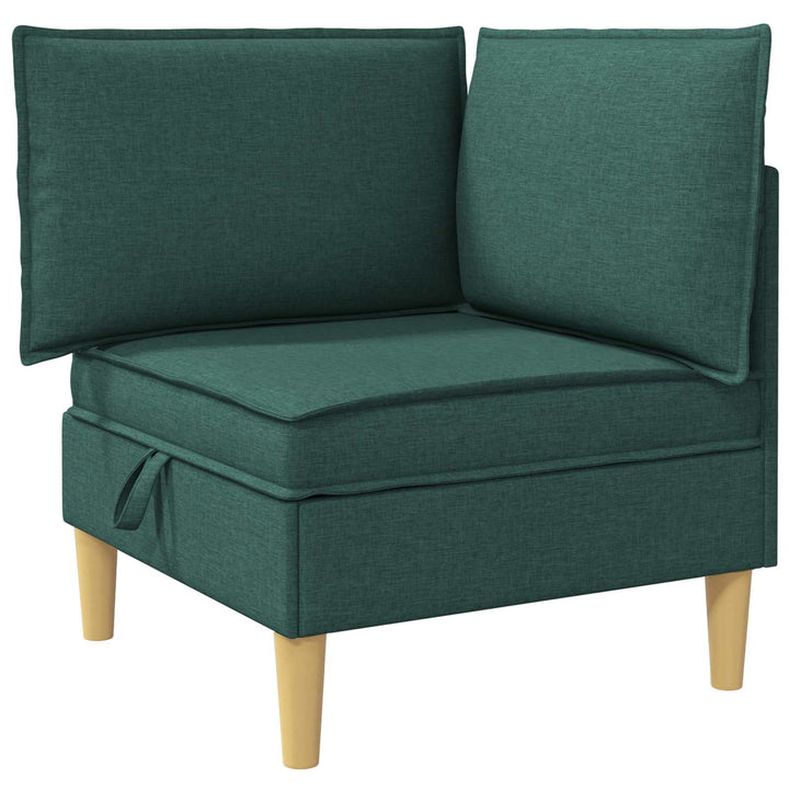 Modulsofa sæt med opbevaring 5 pcs Mørkegrøn Stof