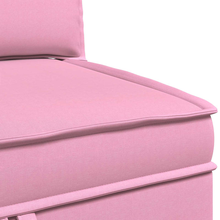 Modulsofa sæt med opbevaring 4 pcs Lyserød Stof