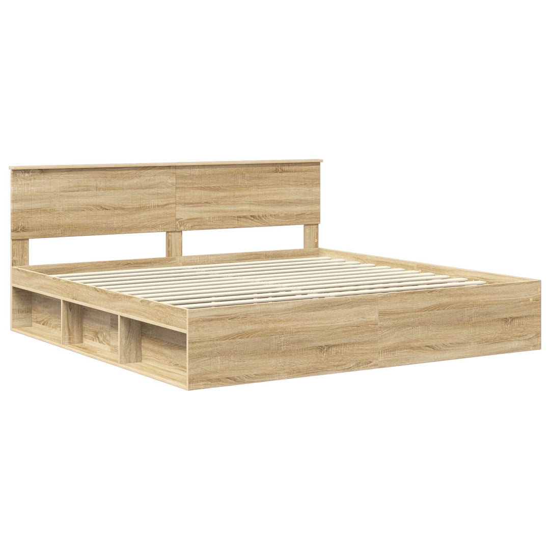 Sengestel med hovedgærde Sonoma 200 x 200 cm Massiv fyrretræ