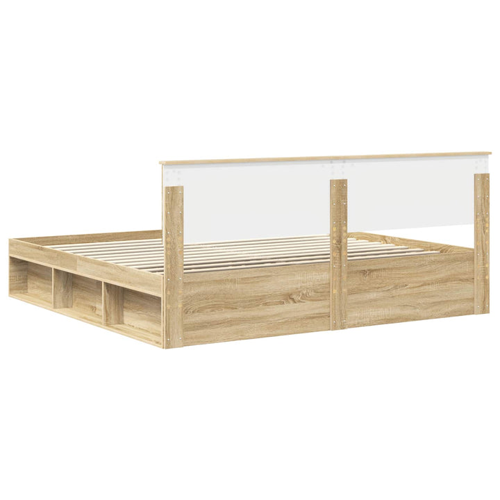 Sengestel med hovedgærde Sonoma 200 x 200 cm Massiv fyrretræ