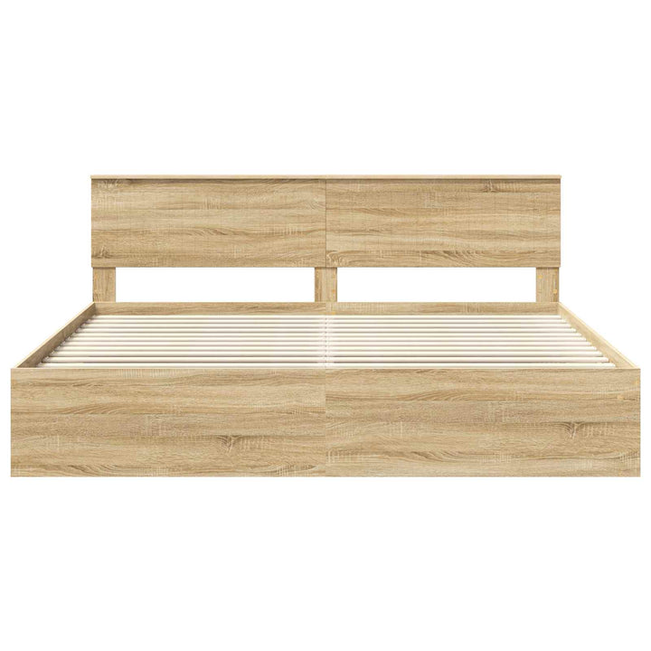 Sengestel med hovedgærde Sonoma 200 x 200 cm Massiv fyrretræ