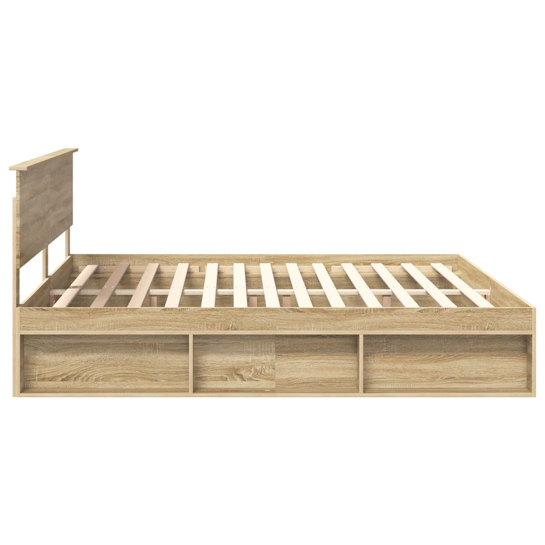 Sengestel med hovedgærde Sonoma 200 x 200 cm Massiv fyrretræ