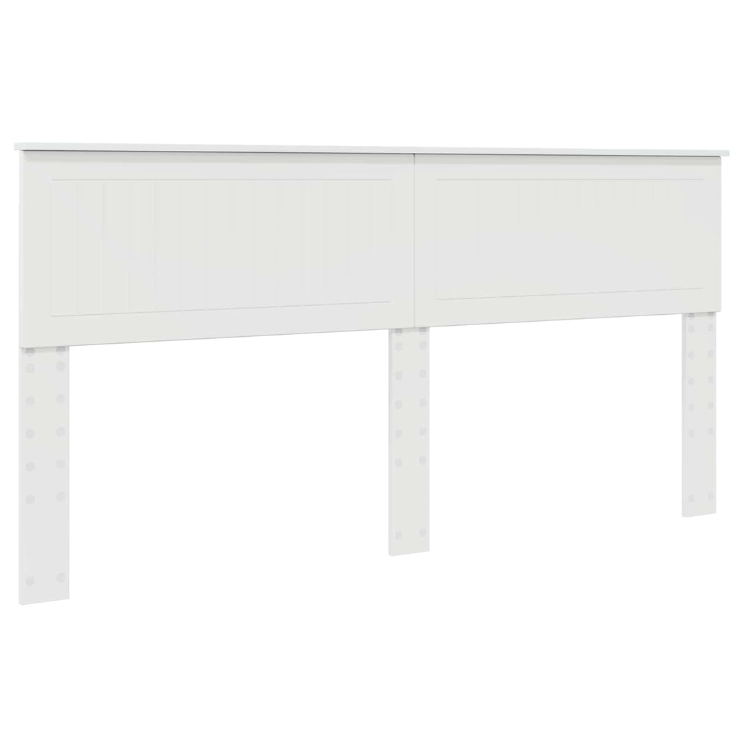 Sengestel med hovedgærde Hvid 180 x 200 cm Massiv fyrretræ