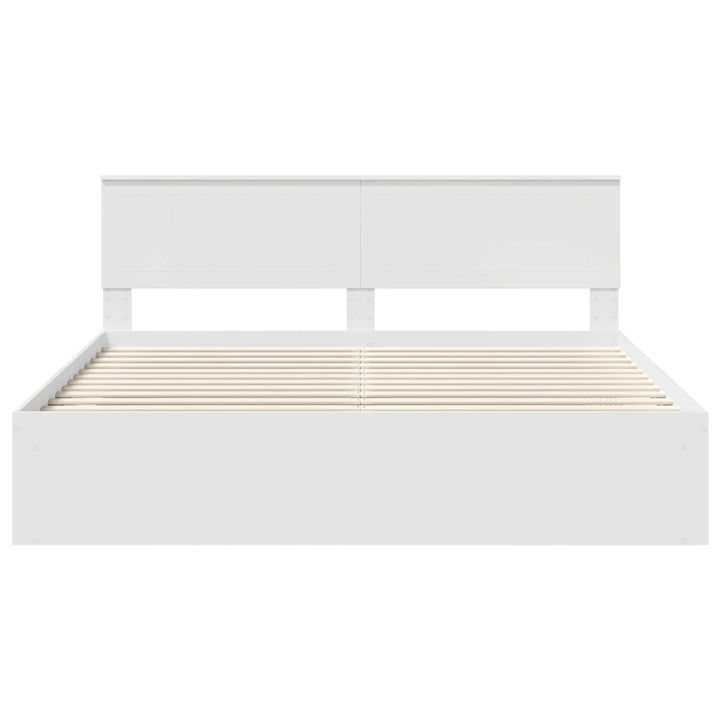 Sengestel med hovedgærde Hvid 180 x 200 cm Massiv fyrretræ