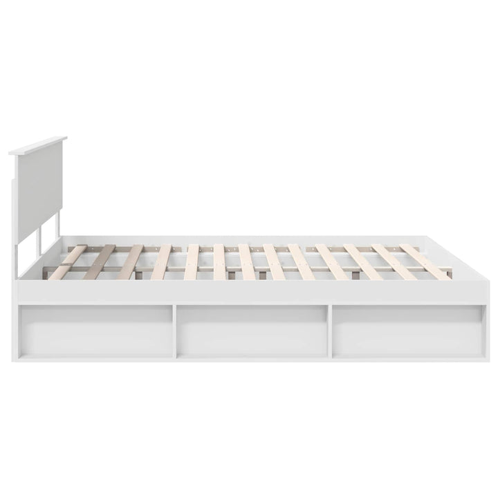 Sengestel med hovedgærde Hvid 180 x 200 cm Massiv fyrretræ