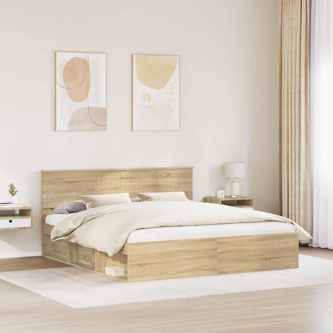 Sengestel med hovedgærde Sonoma 180 x 200 cm Massiv fyrretræ